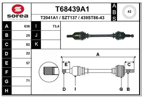 полуоска EAI T68439A1