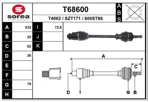 полуоска EAI T68600