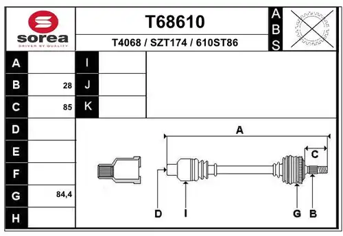 полуоска EAI T68610