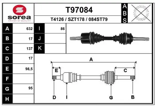 полуоска EAI T97084