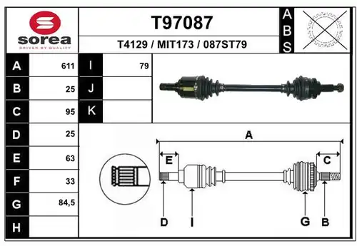 полуоска EAI T97087