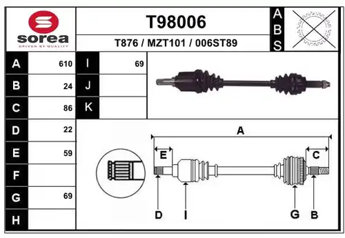 полуоска EAI T98006