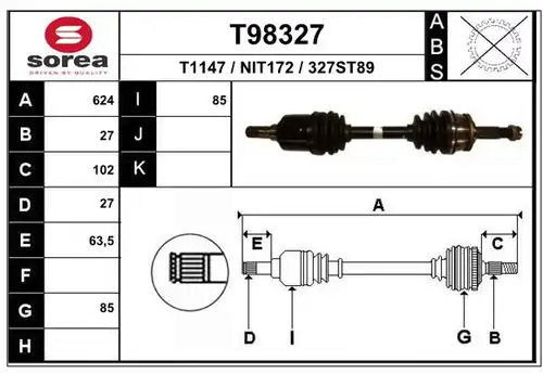 полуоска EAI T98327