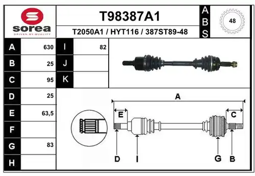 полуоска EAI T98387A1