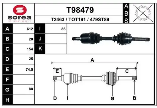 полуоска EAI T98479