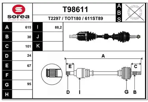 полуоска EAI T98611