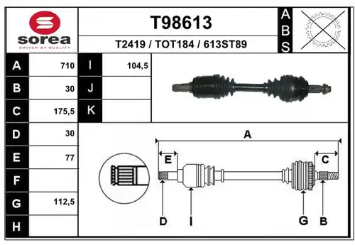 полуоска EAI T98613