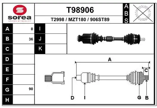 полуоска EAI T98906