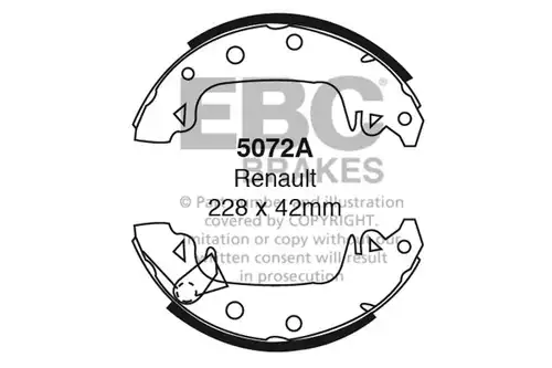 комплект спирачна челюст EBC Brakes 5072A