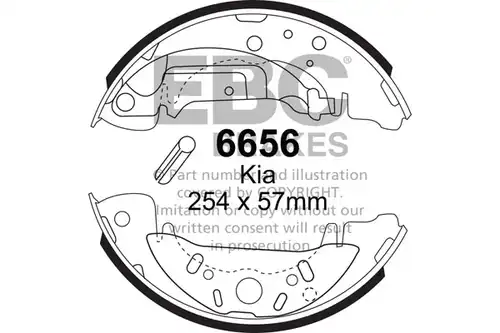 комплект спирачна челюст EBC Brakes 6656