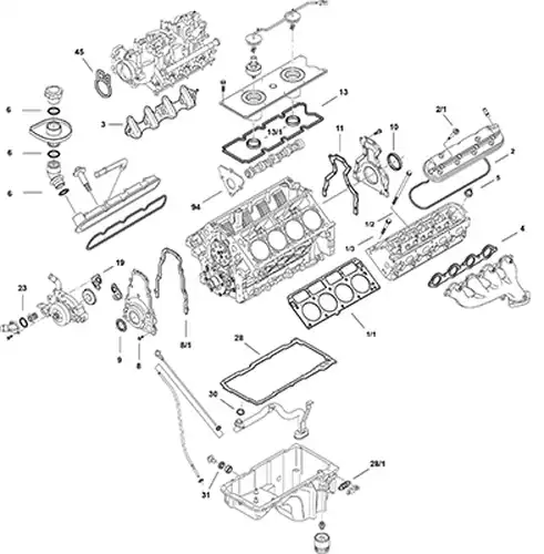 пълен комплект гарнитури, двигател ELRING LS Gen III LM7