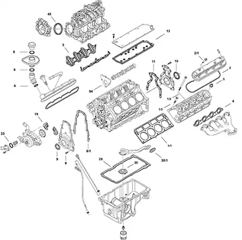 пълен комплект гарнитури, двигател ELRING LS Gen IV LS2