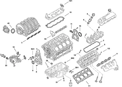 пълен комплект гарнитури, двигател ELRING LS Gen V L82