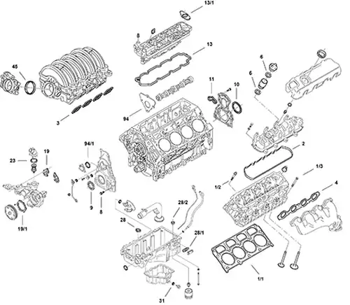 пълен комплект гарнитури, двигател ELRING LS Gen V L83