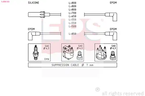 комплект запалителеи кабели EPS 1.499.181