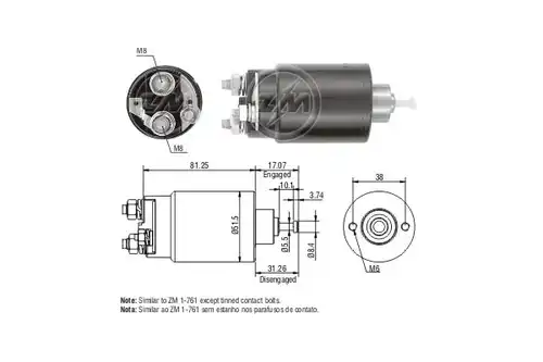 магнитен превключвател, стартер ERA ZM761C