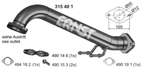 изпускателна тръба ERNST 315401