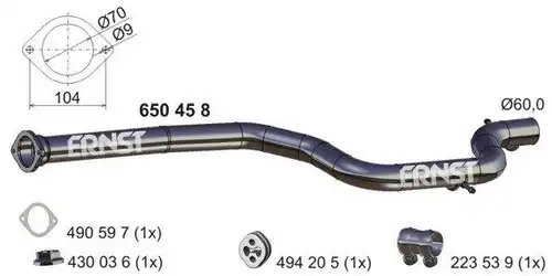 изпускателна тръба ERNST 650458