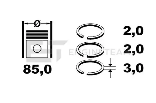 комплект сегменти ET ENGINETEAM R4001200