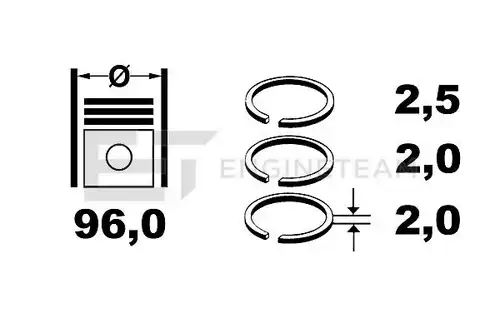 комплект сегменти ET ENGINETEAM R4001500