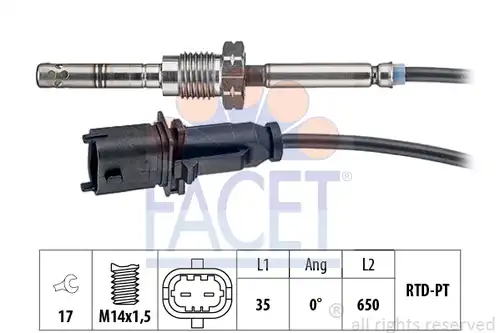 датчик, температура на изгорелите газове FACET 22.0164