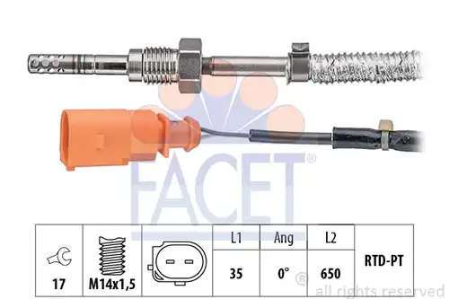 датчик, температура на изгорелите газове FACET 22.0176