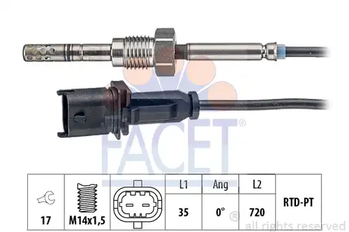 датчик, температура на изгорелите газове FACET 22.0188