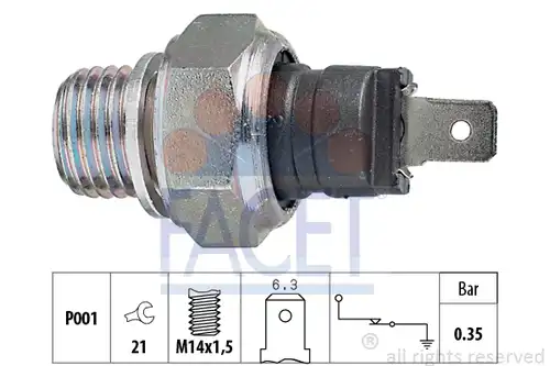датчик за налягане на маслото FACET 7.0006