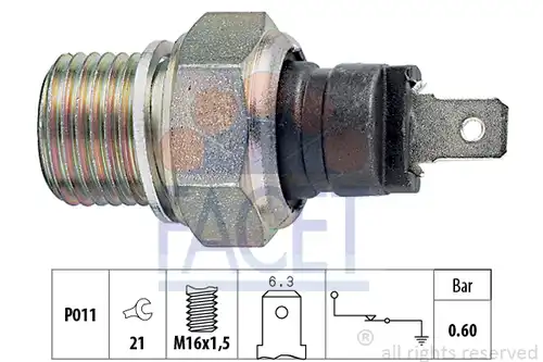 датчик за налягане на маслото FACET 7.0021