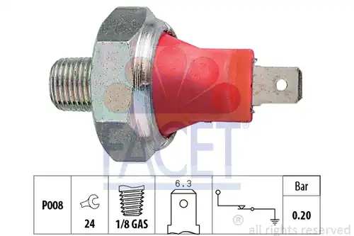 датчик за налягане на маслото FACET 7.0035
