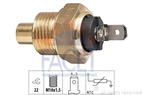 датчик, температура на охладителната течност FACET 7.3008