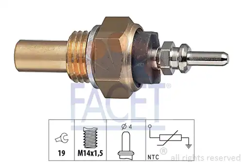 датчик, температура на охладителната течност FACET 7.3131