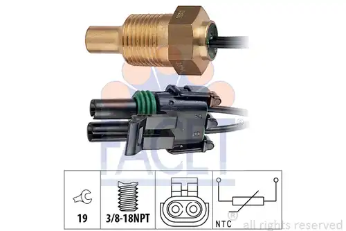датчик, температура на охладителната течност FACET 7.3307