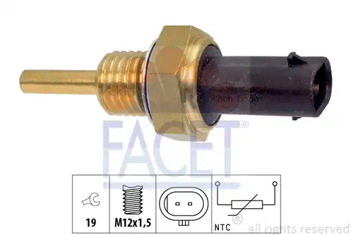 датчик, температура на охладителната течност FACET 7.3407