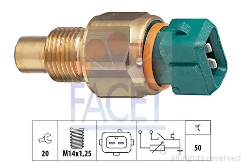 датчик, температура на охладителната течност FACET 7.3542