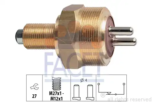 включвател, светлини за движение на заден ход FACET 7.6100