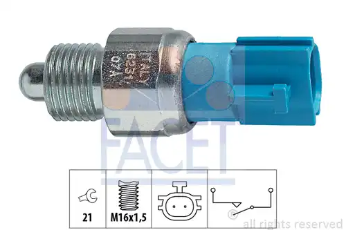 включвател, светлини за движение на заден ход FACET 7.6231