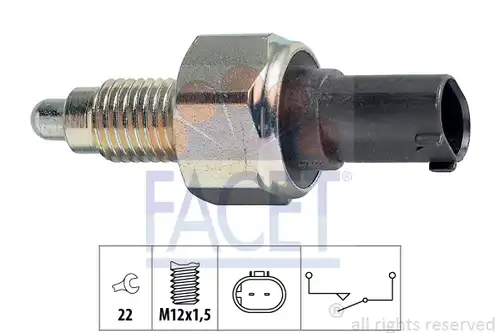 включвател, светлини за движение на заден ход FACET 7.6252