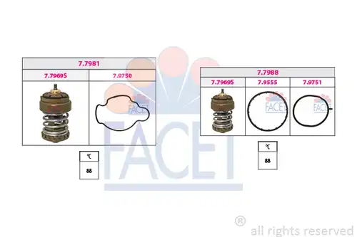 термостат, охладителна течност FACET 7.7931KK