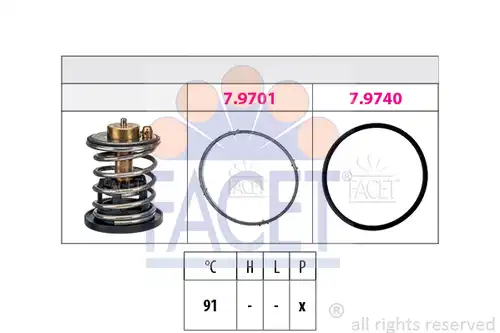 термостат, охладителна течност FACET 7.7975