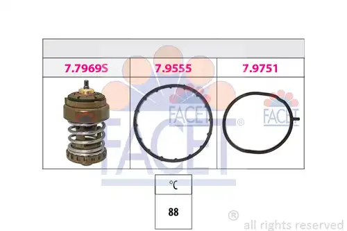 термостат, охладителна течност FACET 7.7988