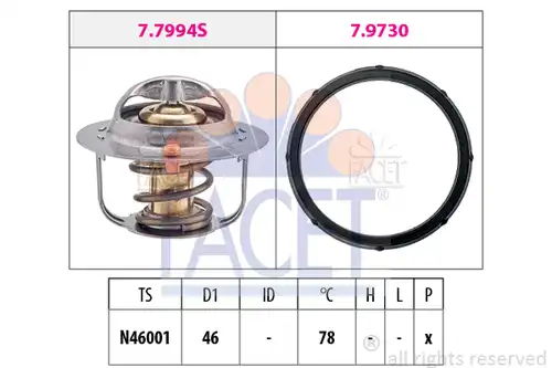 термостат, охладителна течност FACET 7.7994