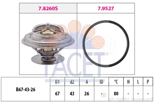 термостат, охладителна течност FACET 7.8260