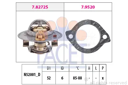 термостат, охладителна течност FACET 7.8272