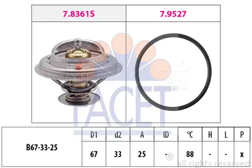 термостат, охладителна течност FACET 7.8361