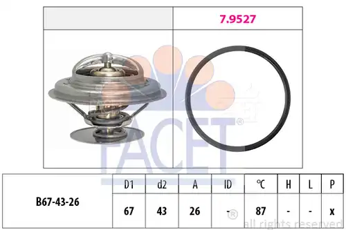 термостат, охладителна течност FACET 7.8385