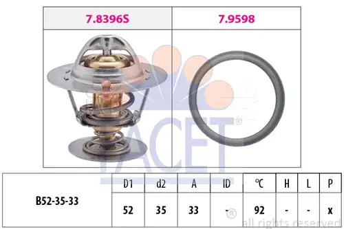 термостат, охладителна течност FACET 7.8396