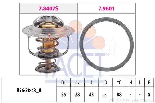 термостат, охладителна течност FACET 7.8408