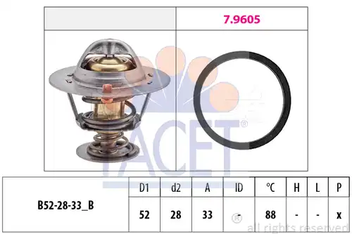 термостат, охладителна течност FACET 7.8412