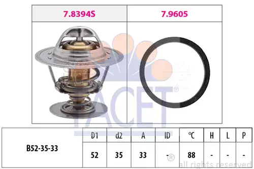 термостат, охладителна течност FACET 7.8483